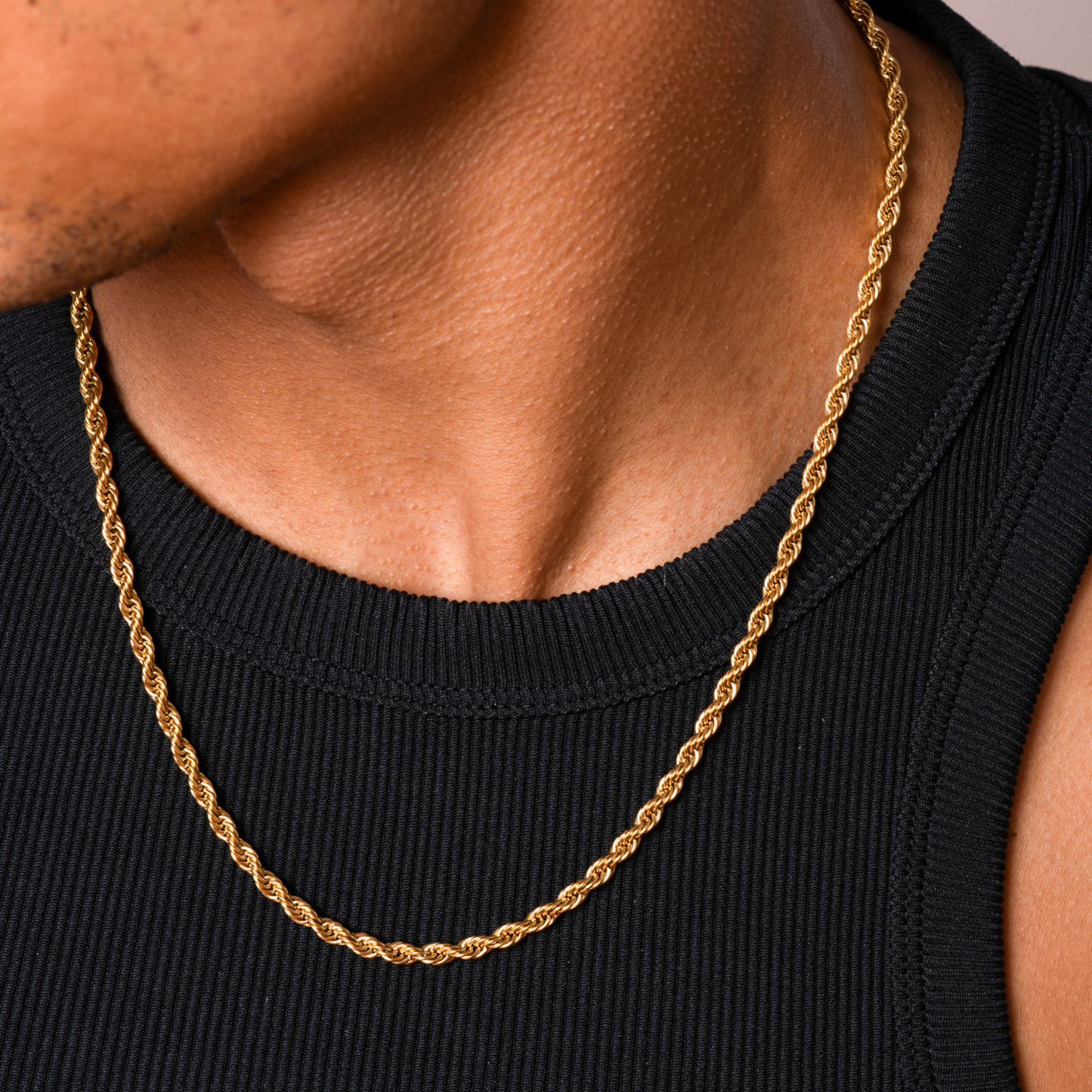 Mens Gold Rope Chain